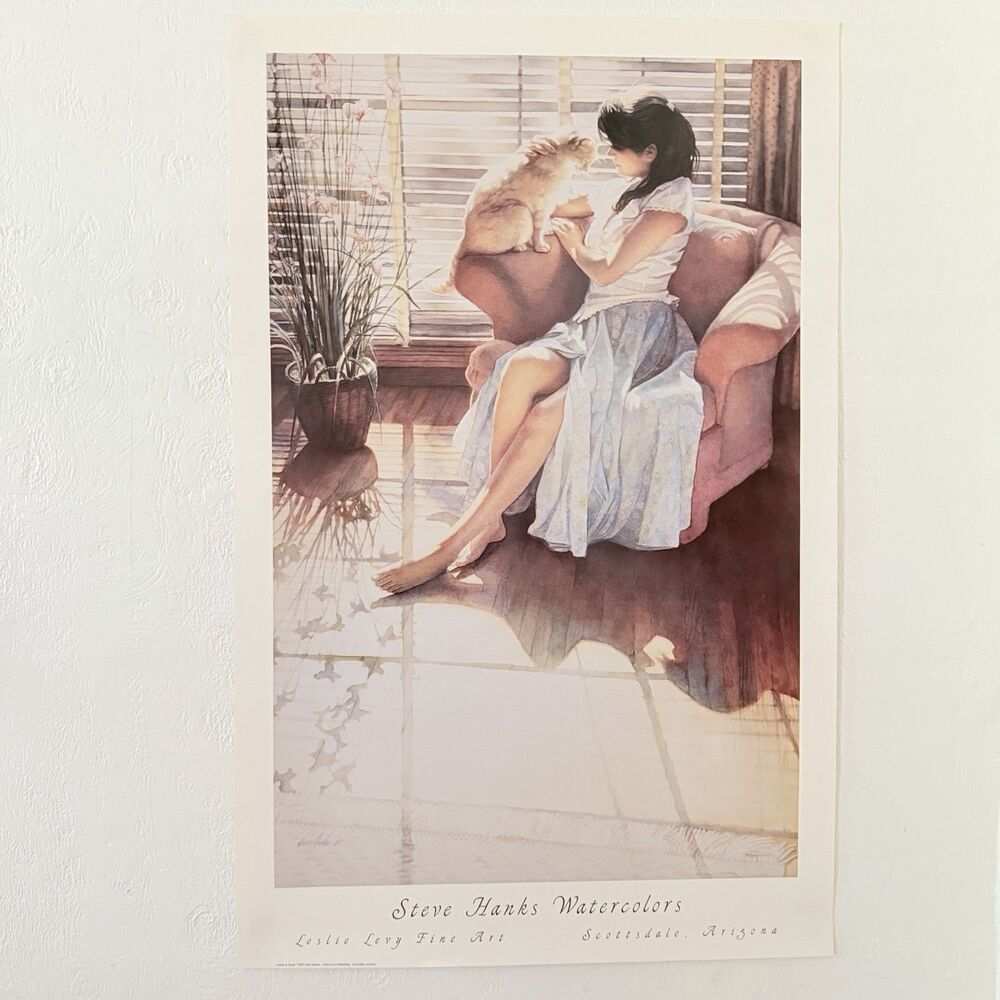 Steve Hanks Watercolors Poster Ashley & Clyde 1987 Leslie Levy Fine Art 37x24” - Picture 1 of 12